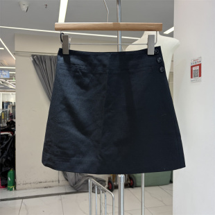 欧洲站2026春季 韩系高腰三粒扣显瘦防走光包臀A字半身短裙女2635