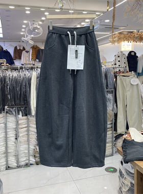 XIDADONG喜大东3713正品冬季韩版高腰加绒裤脚抽绳弯刀休闲长裤女