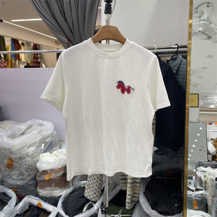 T恤衫 韩系减龄刺绣卡通马休闲短袖 上衣女 早春新款 Miss.Q3227正版