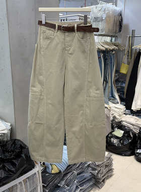T-PLATFORM68057正品夏韩系高腰工装香蕉裤宽松显瘦休闲阔腿裤女