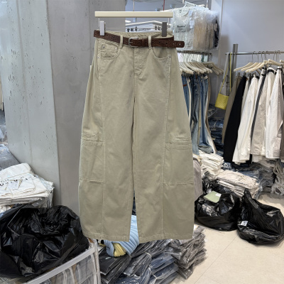 T-PLATFORM68057正品春韩系高腰工装香蕉裤宽松显瘦休闲阔腿裤女