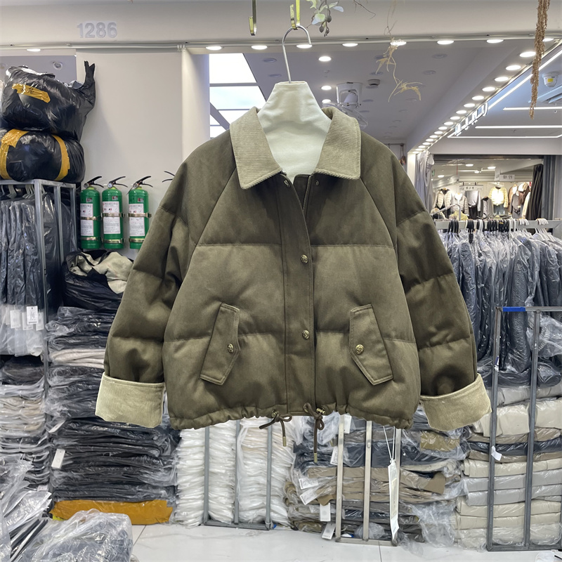 BU&FAN布凡55132正品冬季翻领宽松显瘦90白鸭绒羽绒服短外套女潮