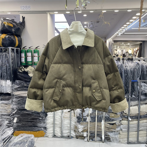 BU&FAN布凡55132正品冬季翻领宽松显瘦90白鸭绒羽绒服短外套女潮