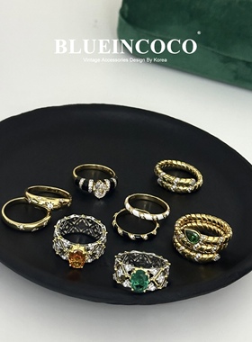 重工中古款珠宝戒指纯银轻奢