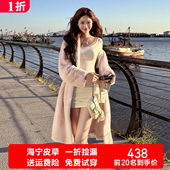 皮草外套水貂毛女年轻款 过膝海宁大衣 加厚整貂皮毛一体小母貂长款