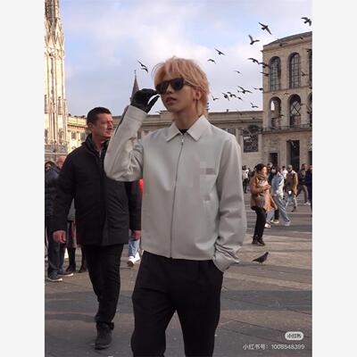 欧洲代购男明星李现蔡徐坤同皮衣