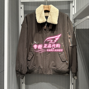 6905571203437 E06 杰克琼斯仿羊羔毛翻领宽松夹克棉服 224409017