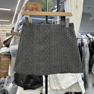 韩系2025秋冬高腰显瘦百搭麻花气质休闲半身裙女修身防走光A字裙