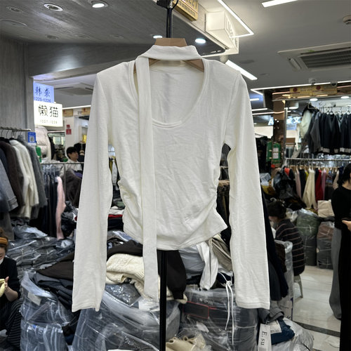 修身简约设计感内搭长袖T恤上衣