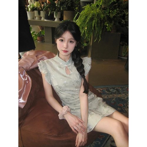 Платье, летний приталенный корсет, ципао, юбка, китайский стиль, изысканный стиль, по фигуре