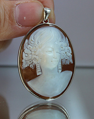 西洋古董珠宝首饰欧洲回流国外进口贝雕浮雕胸针吊坠项链坠cameo