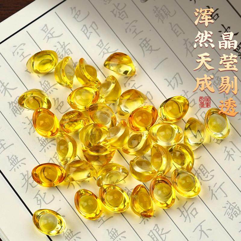 聚宝盆鱼缸招财乔迁装饰礼品水晶元宝摆件琉璃大号黄色金元宝聚,家居饰品,落地摆件,淘宝优惠券,粉丝福利购,淘宝优惠卷