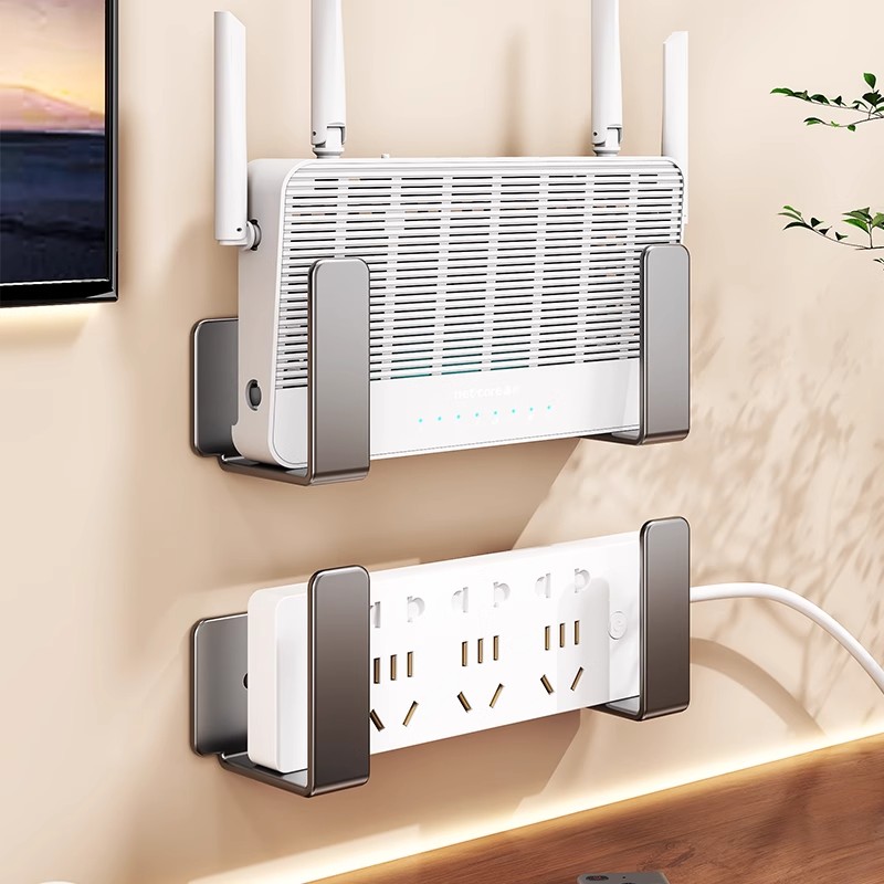 路由器收纳盒子wifi放置物架上墙神器机顶盒壁挂式固定器支撑托架