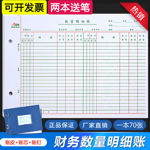 数量收入支出结存帐芯手写记账本