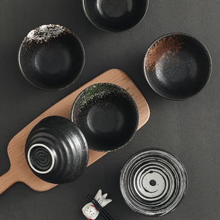 4.5寸碗粗陶碗日式复古特色私房菜盘点金水果蔬菜沙拉碗酒店餐具