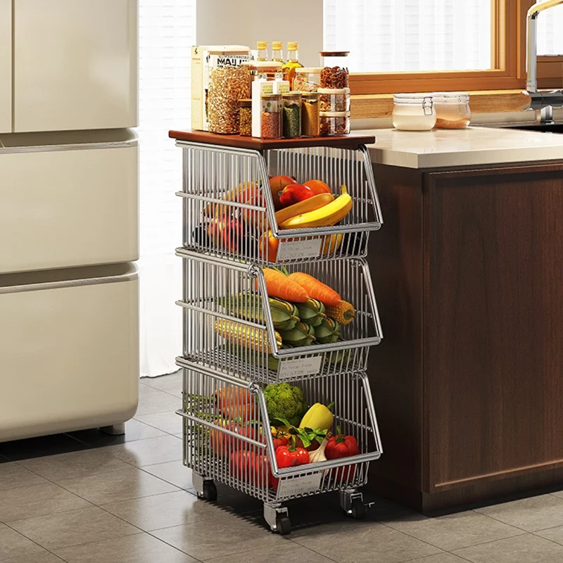 厨房果蔬收纳筐篮夹缝窄版叠加零食置物架多层可移动带轮,厨房/烹饪用具,果蔬置物架/篮/框,淘宝优惠券,粉丝福利购,淘宝优惠卷