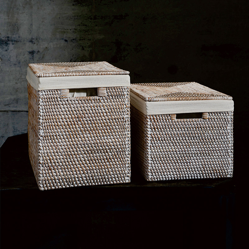 侘寂风藤编收纳筐箱收纳盒作旧纯手工精致编织自然朴素民宿带盖,收纳整理,收纳筐,淘宝优惠券,粉丝福利购,淘宝优惠卷