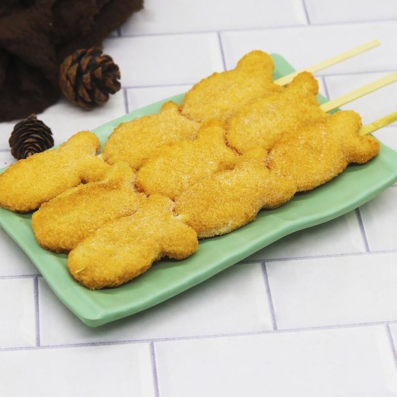 夏星脆脆鱼串20串包装裹粉油炸小吃鸡肉串冷冻半成品仿鱼排串商用