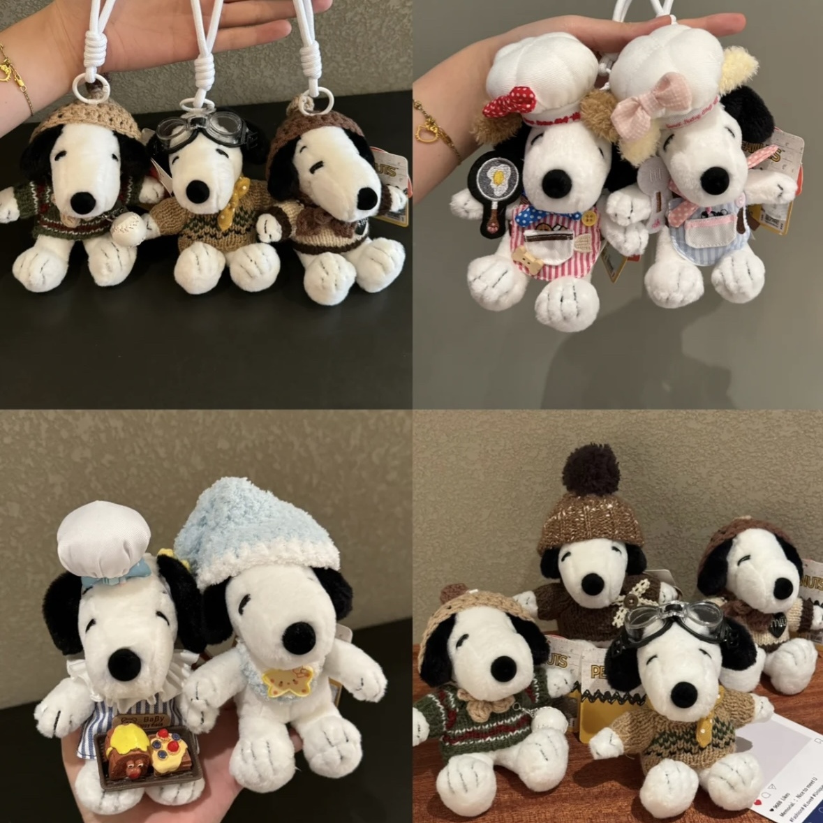 正版厨师史努比小狗毛绒公仔包包挂件钥匙扣车挂送闺蜜礼物