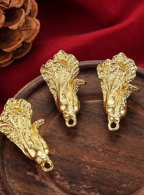 【JZ128】黄铜白菜配件百财招米运转小器物铜钥匙扣配饰义乌小商