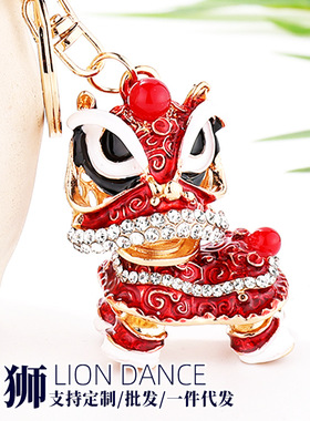 【JZ128】工厂舞狮中国风醒狮钥匙扣景点区文创手办小礼品包包挂
