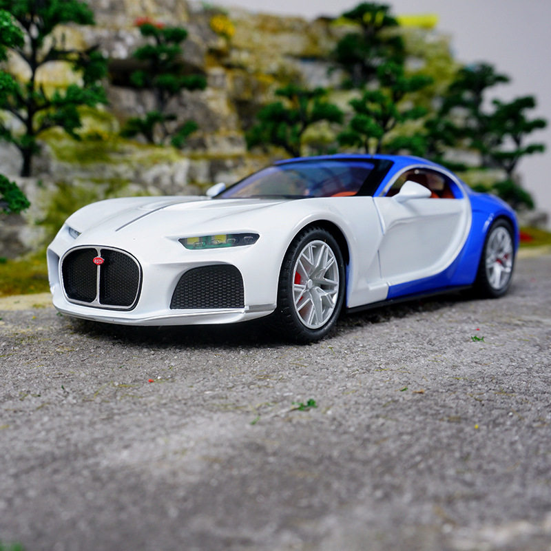 新豪迪1:24布嘉迪AtlanticGT超跑声光回力车玩具仿真合金汽车模型