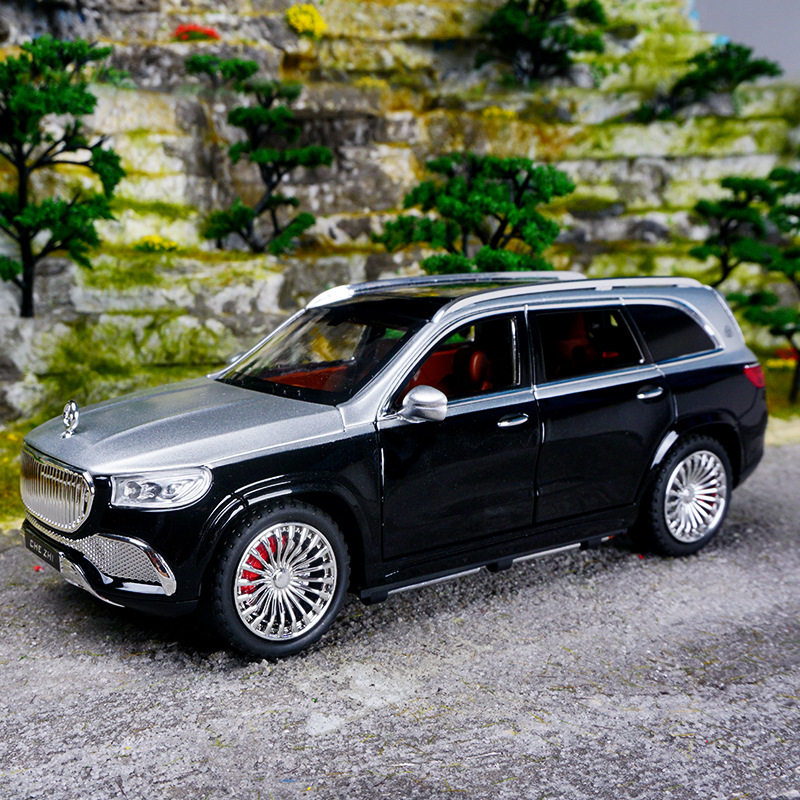 车致1:24迈吧赫GLS600回力车带声光儿童玩具仿真合金汽车模型摆件