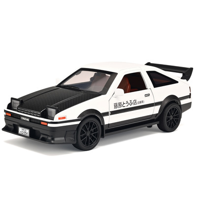 1/32丰田AE86合金车模摆件带发声回力可漂移汽车模型男孩儿童玩具