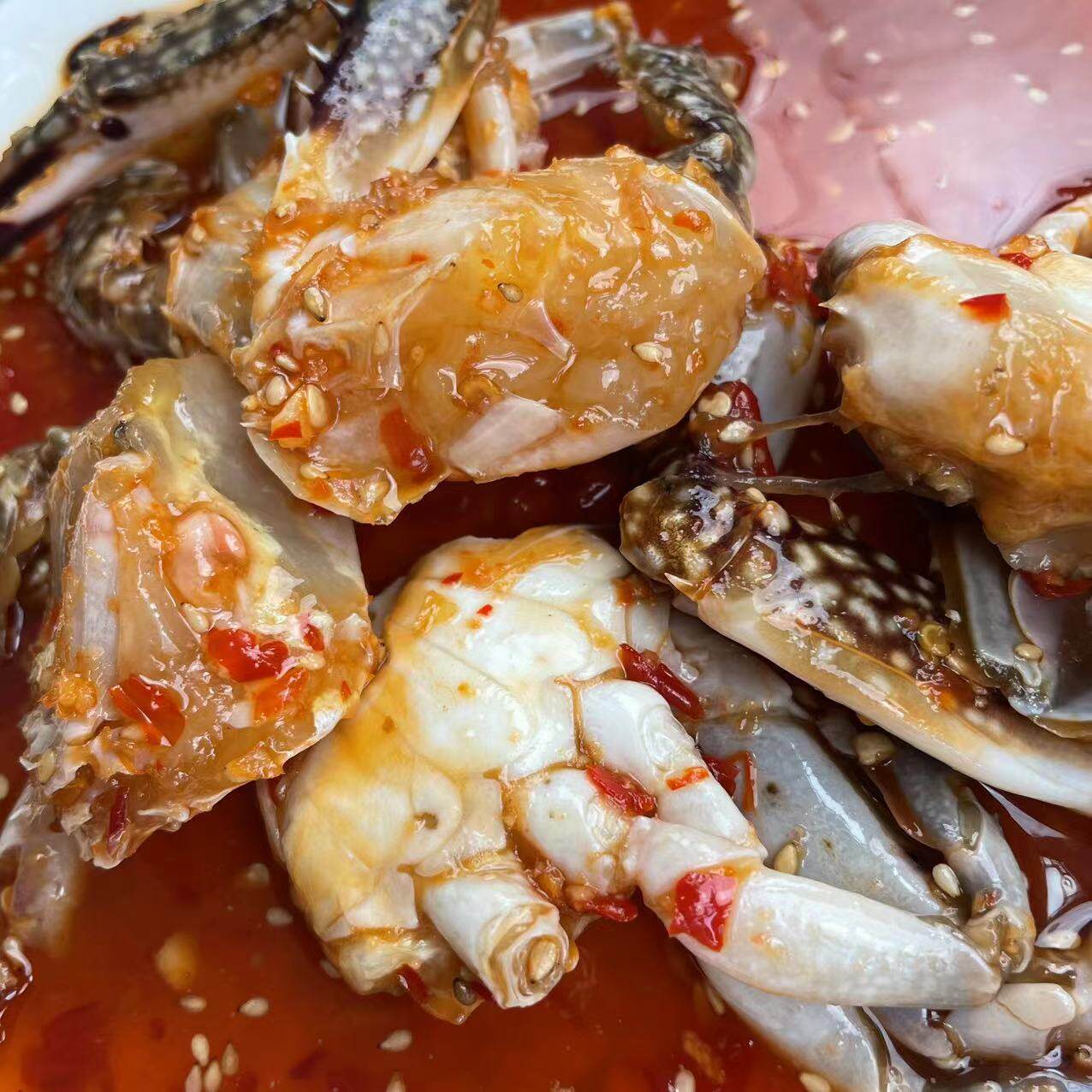 韩式辣酱蟹块泰式甜辣蟹块生拌酱蟹块新鲜即食梭子蟹腌制生腌飞蟹