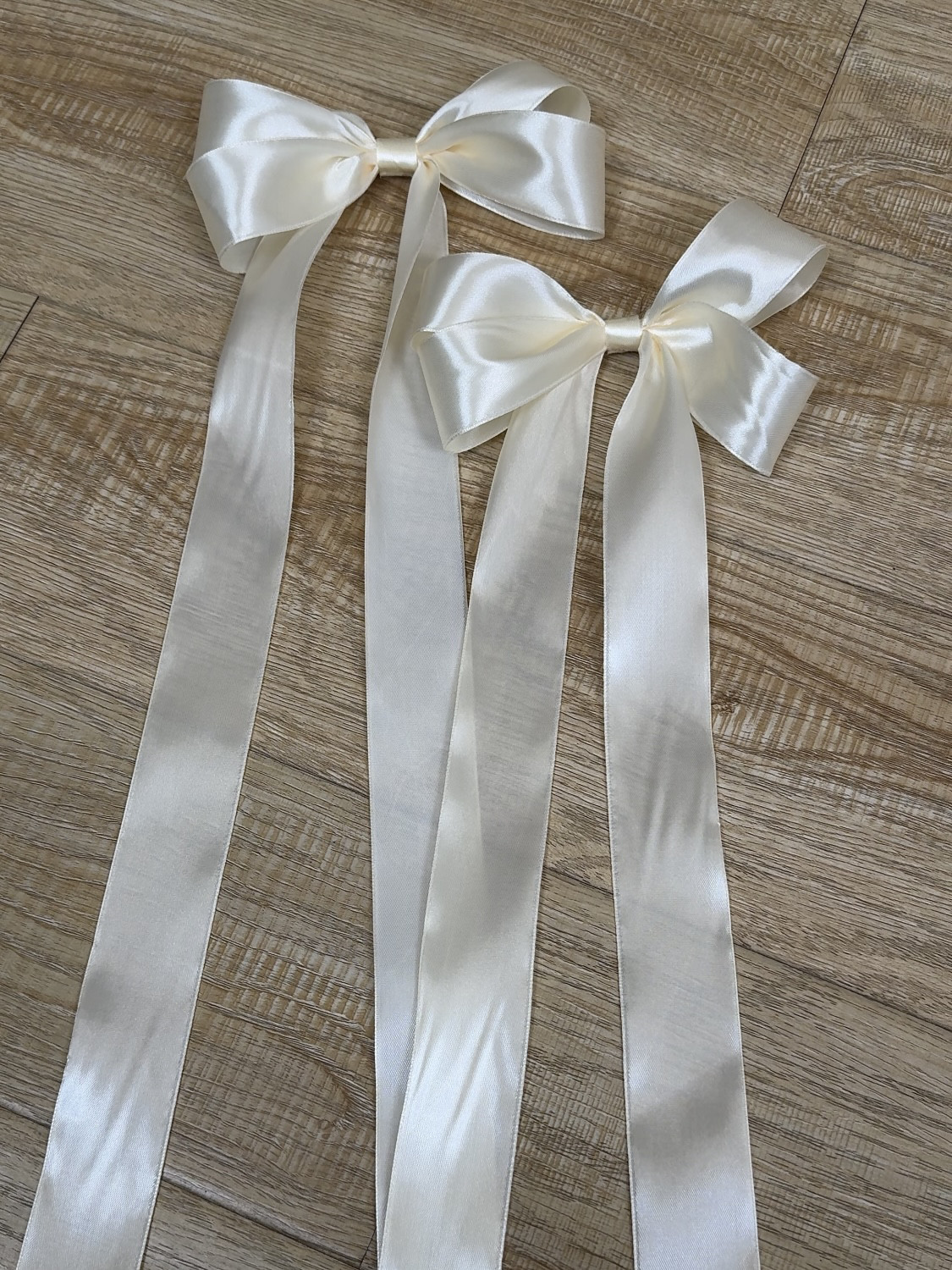 美高百搭香槟色丝带2支蝴蝶结新娘头饰品跟妆造型样片拍摄旅拍