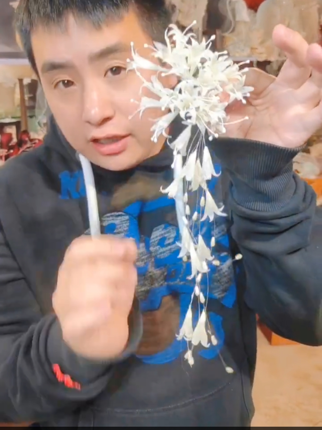 美高原创流苏手工凌霄花新娘头饰品样片拍摄跟妆造型写真外景拍照