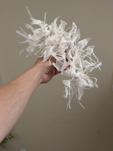 美高原创超仙气驼鸟毛手工花新娘头饰品样片森系造型婚纱摄影旅拍