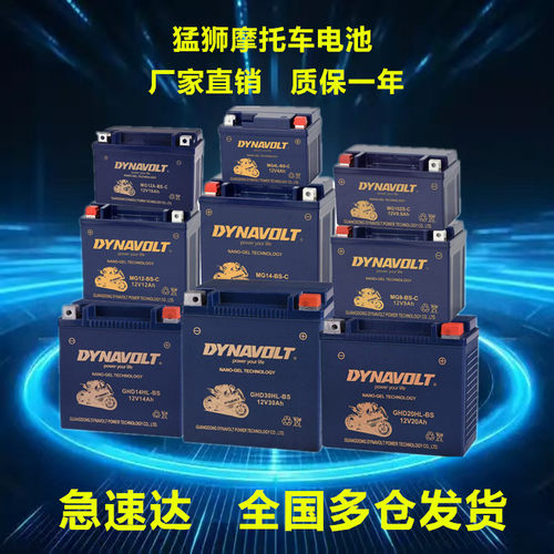 猛狮摩托车电瓶通用春风贝纳利哈雷宝马踏板125川崎杜克12V蓄电池