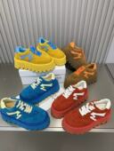 厚底真皮松糕6厘米德训鞋 欧洲站鑫626 9多巴胺新款 系带休闲百搭