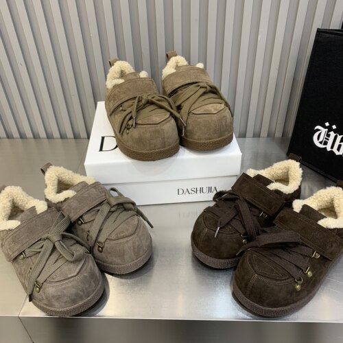翠6708-5欧洲站2026新款厚底毛毛雪地百搭时尚加厚休闲鞋棉鞋保暖