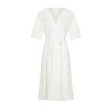 Белое осеннее небольшое платье, дизайнерская длинная юбка, французский стиль, тренд сезона, подходит для подростков