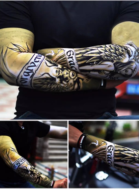 missing link冰丝防晒个性纹身袖套哈雷夏季机车户外骑行爬山钓鱼