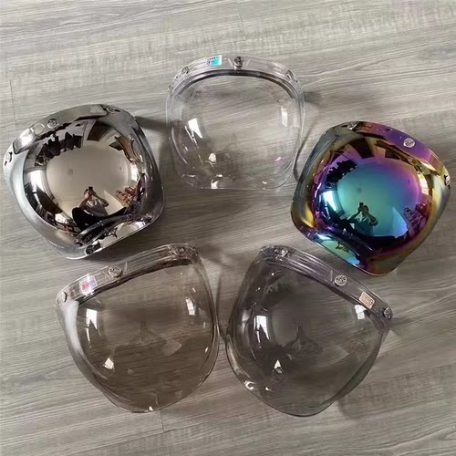 复古头盔小盔体evo三扣泡泡镜片