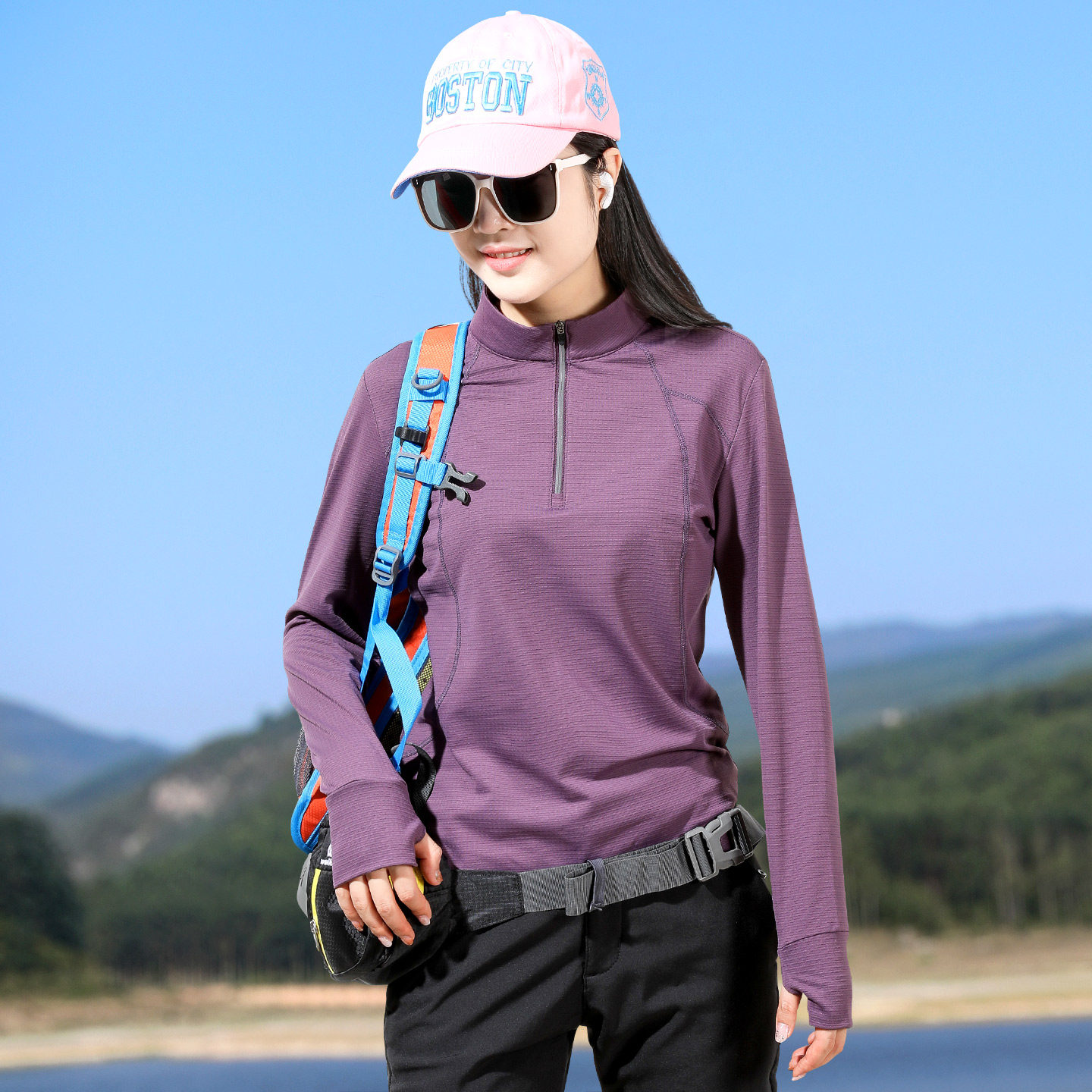 户外弹力运动抓绒衣女上衣速干衣长袖T恤女保暖衣磨毛绒打底衫冬,户外/登山/野营/旅行用品,抓绒衣,淘宝优惠券,粉丝福利购,淘宝优惠卷