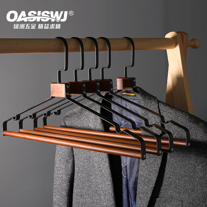 铁艺榉木防滑服装店专用晾衣架