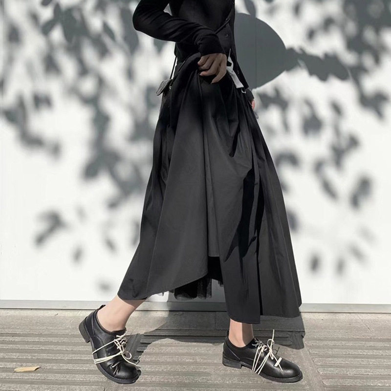 暗黑小众A字半身裙女日系潮牌高腰松紧中长裙白色网纱内衬蓬蓬裙,女装/女士精品,半身裙,淘宝优惠券,粉丝福利购,淘宝优惠卷