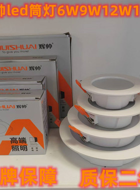 辉帅led筒灯 HS-L2025-6E 开孔7.5cm嵌入式超薄天花灯6W9W12W18W