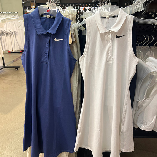 Nike耐克透气无袖翻领运动连衣裙