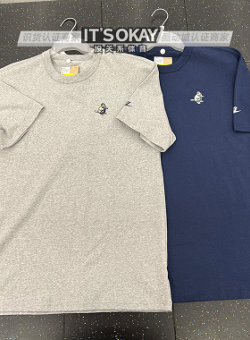 Nike耐克夏男子复古透气刺绣圆领后背印花运动休闲短袖T恤IH0818