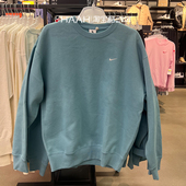 Nike耐克男子加绒保暖冬季 圆领宽松小标休闲运动卫衣套头衫 DX1361