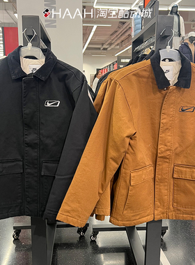 Nike耐克男复古工装翻领保暖运动防风休闲棉服夹克外套HQ2953-010