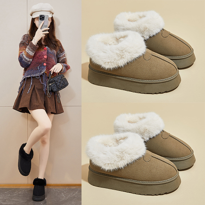 厚底加厚毛绒雪地靴ins韩版