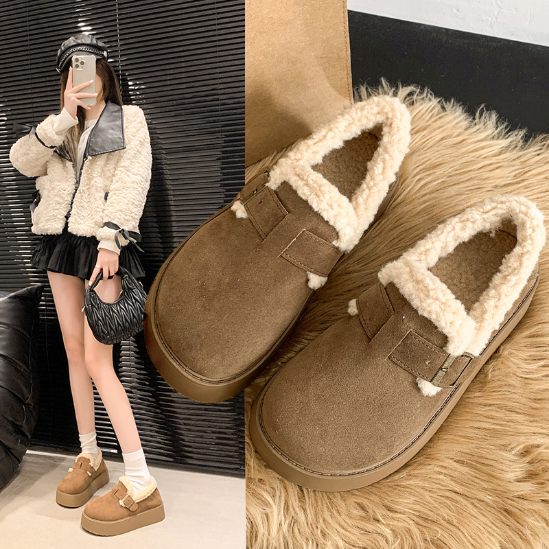 加绒加厚雪地靴34-42勃肯棉鞋潮