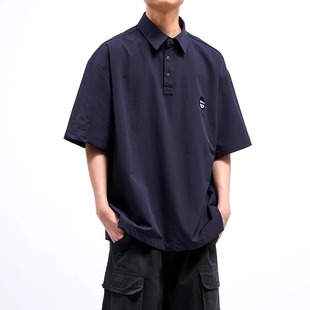 痞帅高级感宽松休闲T恤打底衫 冰丝衬衫 男款 男短袖 夏天穿搭 polo衫
