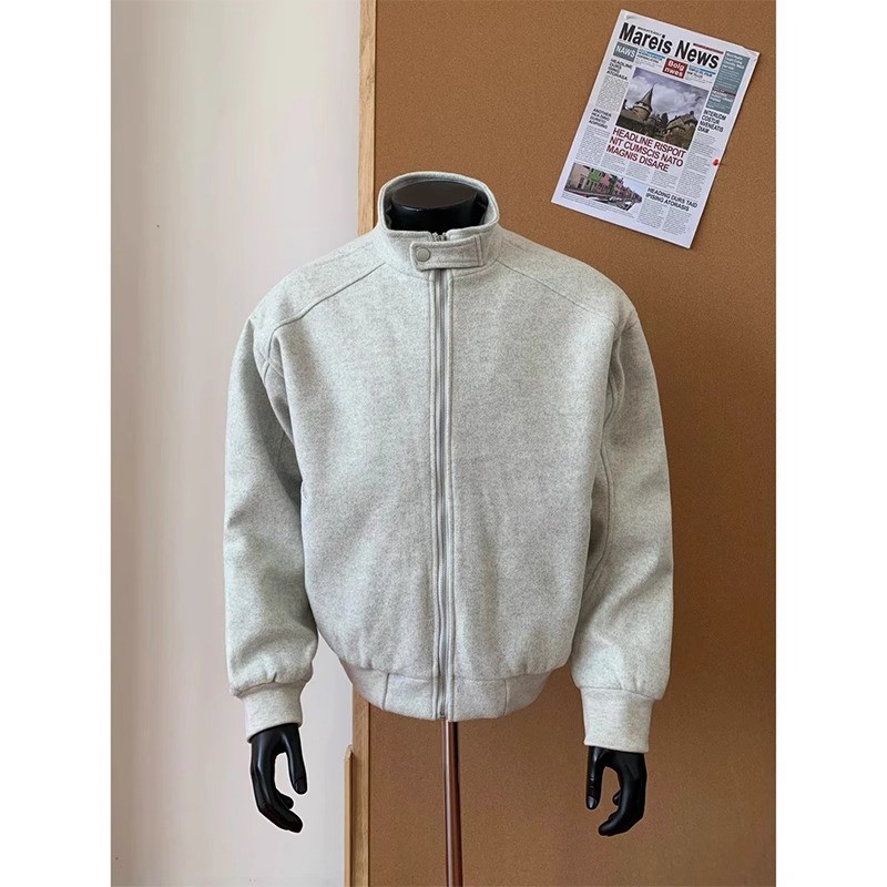 美式复古立领重磅卫衣夹克2025春秋薄款宽松外套运动开衫风衣男款